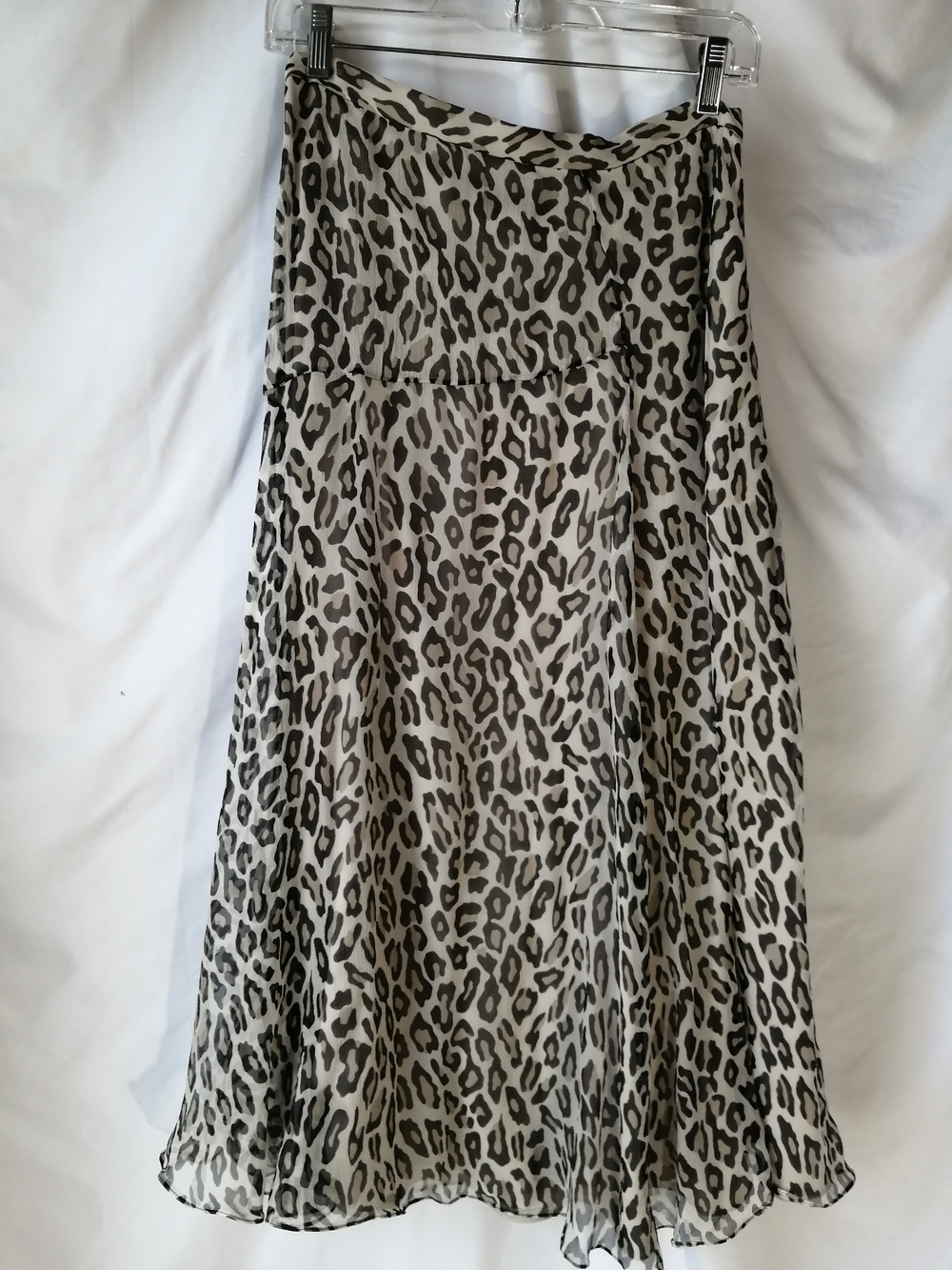Theory Leopard Print A-Line Midi Skirt - Black & Cream